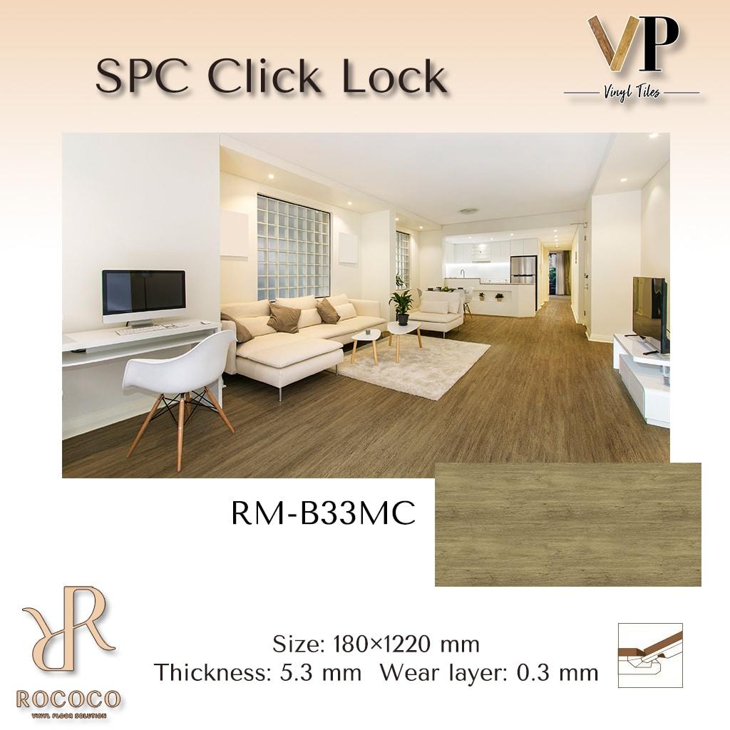 กระเบื้องไวนิล SPC Click Lock 5มม. สี RM-B33MC