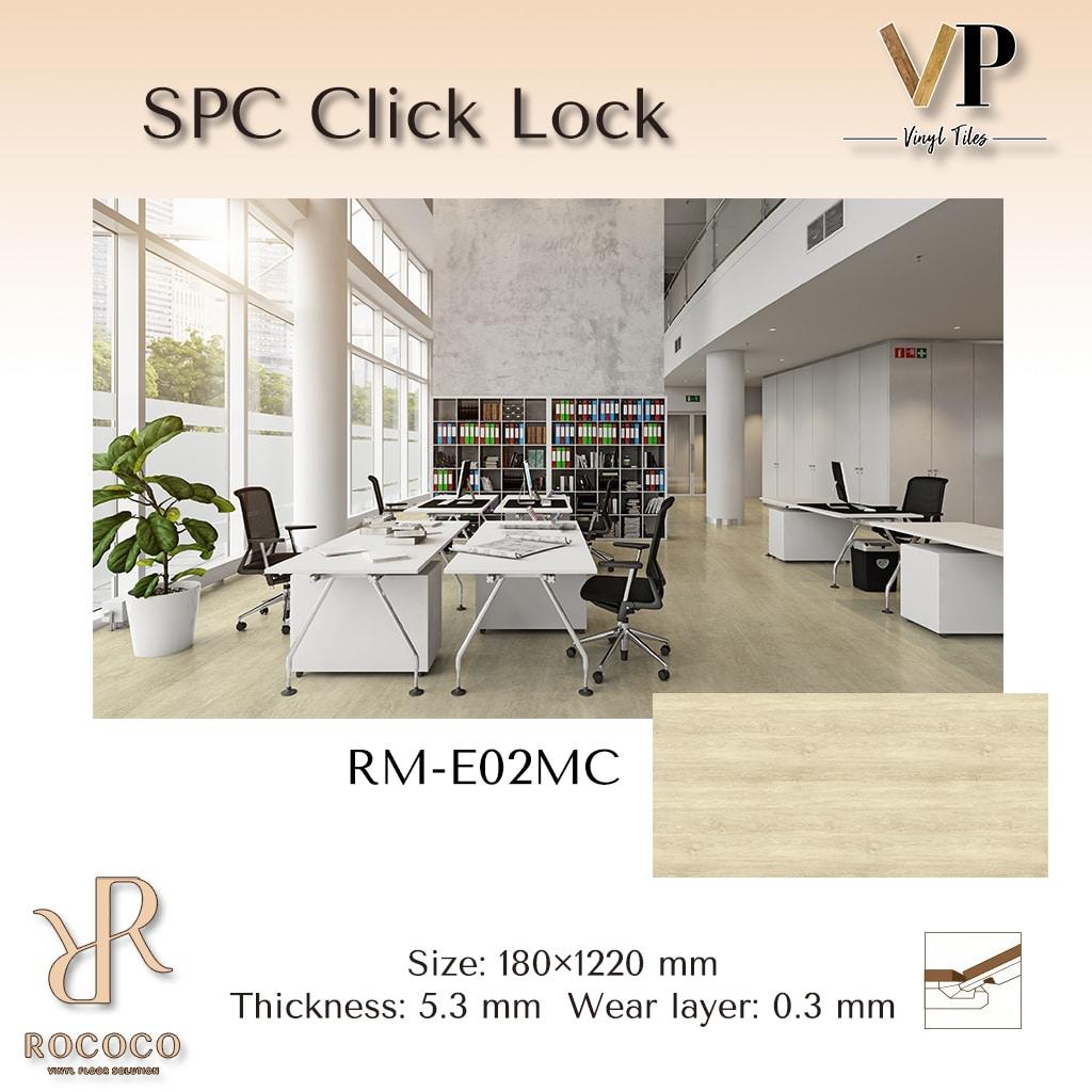 กระเบื้องไวนิล SPC Click Lock 5มม. สี RM-E02MC