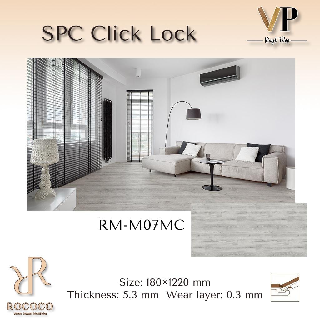 กระเบื้องไวนิล SPC Click Lock 5มม. สี RM-M07MC