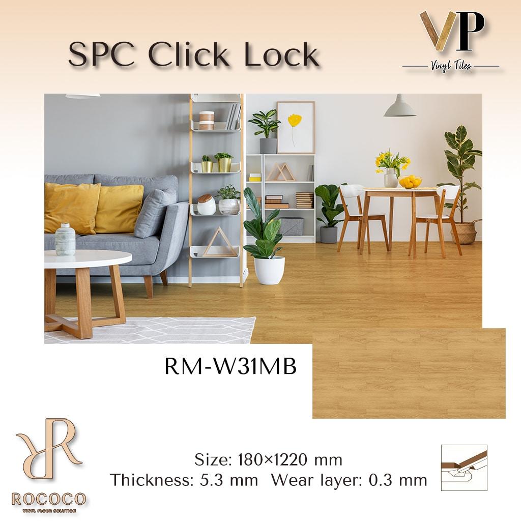 กระเบื้องไวนิล SPC Click Lock 5มม. สี RM-W31MB