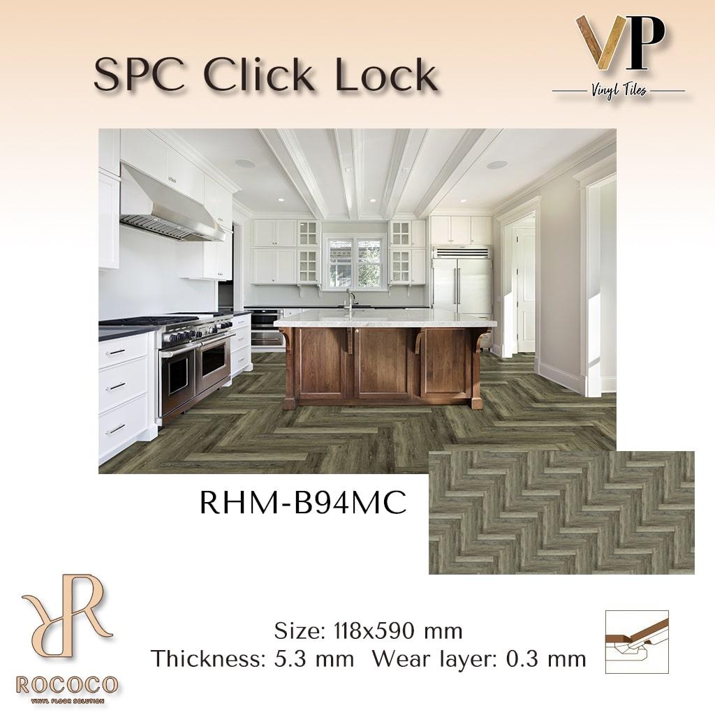 กระเบื้องไวนิล SPC Herringbone Click 5มม. สี RHM-B94MC